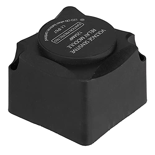 Aolidsive Aislador de Batería de 125 Amperios, Material ABS, relé Sensible Al Voltaje con Indicación LED, Ideal para ATV UTV Barcos RVs Camiones Caravanas