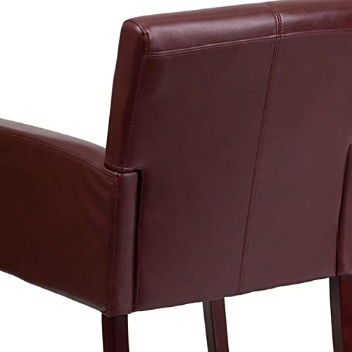Flash Furniture BT-353-BURG-GG Taylor Burgundy Leathersoft Executive Side Reception Chair With Mahogany Legs thumb #8