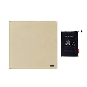 UJEAVETTE Outdoor Camping Fireproof Cloth Blanket BBQ Party Mat Yard Lawn Protector 80x80cm