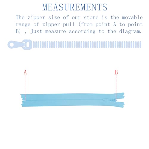 Image of ANPURZII 2PCS #3 9 Inch Light Blue Invisible Zippers for Sewing Skirts, Nylon Coil Bulk Zippers for Pocket, Pillow(Light Blue 9 inch 2PCS)
