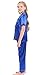 Horcute Kids Satin Short-Top and Long-Pants 2-Pieces Pajamas Sleepwears Set Royal 140# 6-7Y