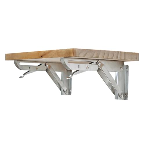 Support réglable pour mural en acier inoxydable brossé haute résistance 16'' - 8