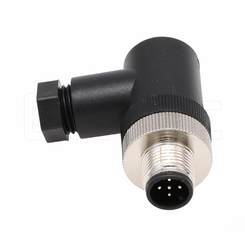 Image of M12 5 Pin Male A Code Circular Aviation Plug Industrial Sensor Connector Waterproof 12mm Right Angle Connector Plug Cable Adapter