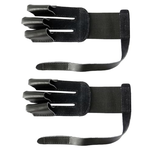 Yardwe Pcs Practical Glove Finger Design Wrist Strap Recurve Hunting Supplies Wrist Hook and Loop Lightweight Portable Black