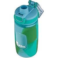 Bubba Flo Kids Water Bottle with Silicone Sleeve, 16oz., Rock Candy and Kiwi