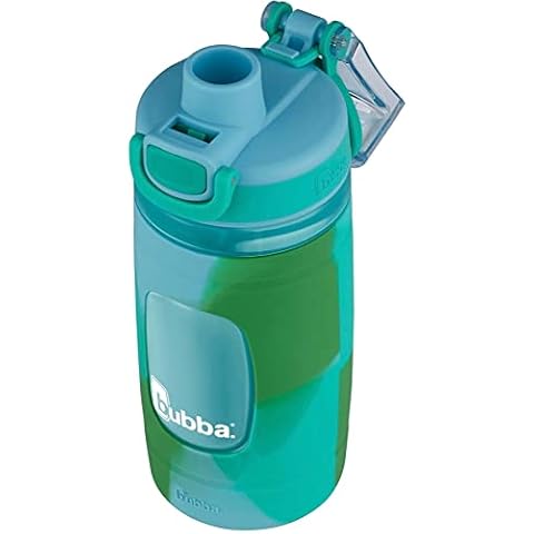 bubba. Flo Kids Water Bottle, 16oz (Pack of 1), Crystle Ice with Rock Candy & Kiwi Color Wash Cover