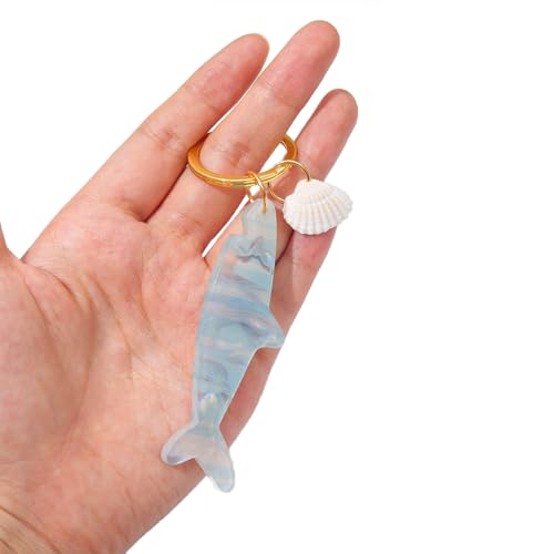 Ocean Starfish and Shell Keychain, Pink Pearl with Gold Accents
