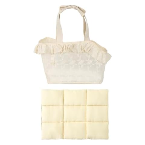 【Small Size Dog Carrier and Mat】 ONECUTE Puppy Carrier for Small Dog with a Soft Mat, up to 5.5 lbs, Beige Cover