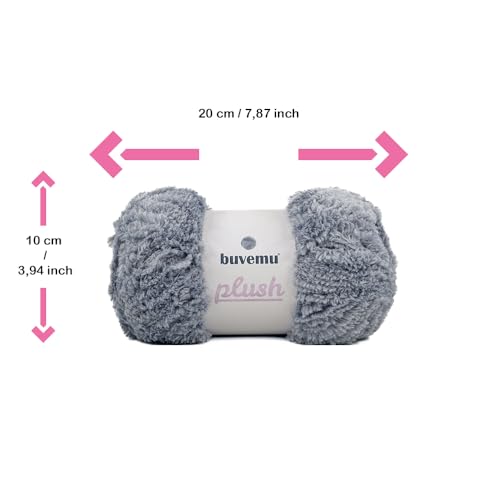 Image of Plush Faux Fur Bulky Yarn, Super Soft Fluffy Fuzzy for Knitting Crocheting Crafting, 100 Gram (3.53 Ounces) 109 Yards (100 Meters) (Gray)