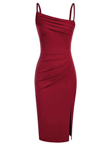 GRACE KARIN Damen-Spaghetti Trägerlos Etuikleid Figurbetontes Wickelkleid...