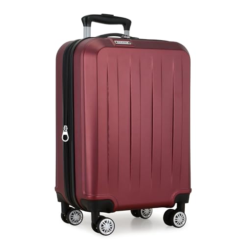 Elite Luggage Expandable Hardside Spinner Luggage, Burgundy, Carry-on 21-Inch