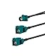 Vecys Fakra Z Kabel Fakra Z Stecker auf Dual Fakra Z Buchse Splitter Koaxialkabel 12in/30cm Fakra Z Splitter Koaxialkabel RG174 V-Typ für Auto Stereo GPS Navigation