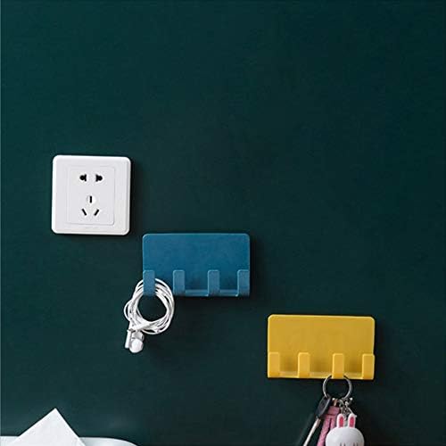 2 Pcs Wall-Mounted Key Tidy, TV Remote Control Holder, No Drilling Self Adhesive Organizer Hook Box, Home Wall-Mounted Charging Bracket Holder, Office Supplies Accessories Home, Green,Yellow