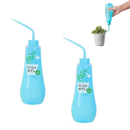 じょうろ 水差し プッシュ水さし植物用 450Ml散水ボトルが付い 小さい 軽量 女性と子供に便利庭の観葉植物、花、多肉植物 じょうろ 園芸 2点セット ブルー