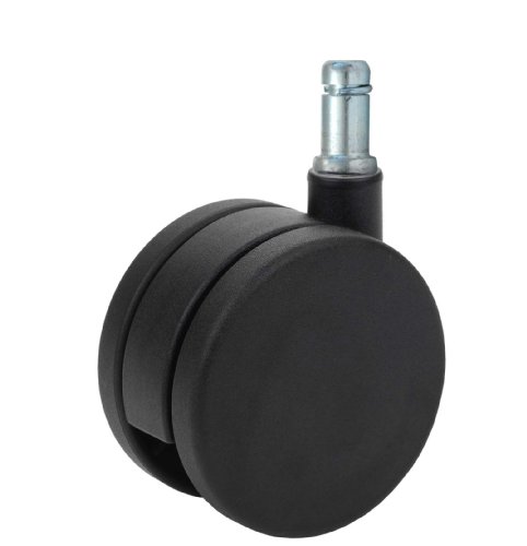 Twin Wheel Caster Solutions TWUN-75N-G20-BK 3" Diameter Nylon Wheel Unhooded Non-Brake Caster, 7/16" Diameter x 7/8" Length Grip Ring Stem, 132 lb Capacity Range