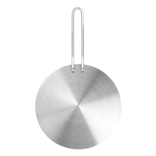 Placa de Inducción, Difusor de Calor de Acero Inoxidable, Placa Adaptadora de Inducción con Mango, Placa de Anillo de Placa de Cocina Eléctrica, Accesorios de Utensilios de Cocina para Estufa(20cm)