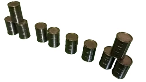 10 x Oil Barrels Drums OO Gauge Models Lineside Railway Scenery Black Industrial Models