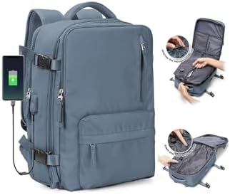 SZLX Vakuum Rucksack mit Pumpe Ryanair Handgepäck 40x30x20 Reiserucksack | Wizzair Handgepäck 40x30x20 Damen Herren Wasserdichter Tagesrucksack Fit 14 Zoll Laptop mit usb anschluss