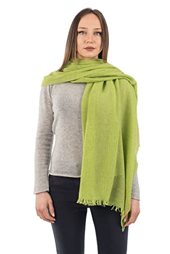 DALLE PIANE CASHMERE - Pashmina 100% cachemire - Made in Italy - Femme, Couleur: Vert, Taille unique Cover