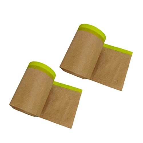 Homoyoyo Car Paint Masking Tape 2 Rolls 11m Kraft Paper Roll Craft Paper for Painting No Crack Wide Uses