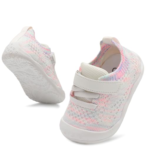 Leisfit Baby Boys Girls Shoes First Walking Shoes Infant Sneakers Crib Shoes Lightweight Breathable Shoes Color 12-18 Months cover