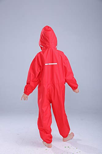 Kids Toddler Rain Suit Waterproof Coverall Unisex One Piece Rainsuit Muddy Buddy Jumpsuit 4XL Size 13-14 Years4