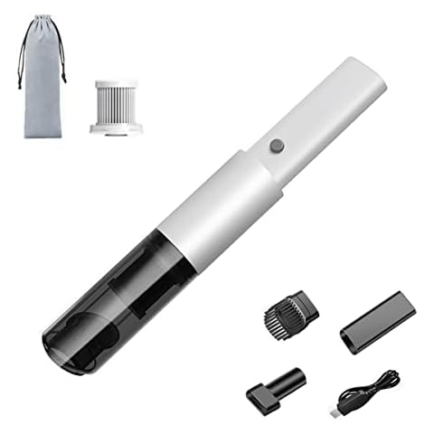VIGOUROUS Wireless Handheld Car Vacuum Cleaner, Mini Dust Busters Cordless Rechargeable Portable for Car, Home and Office (White) Cover