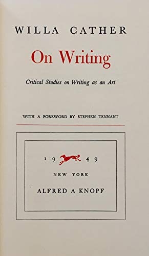 Willa Cather on Writing B002JY9P6A Book Cover