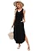 Sampeel Dresses for Women 2025 Vacation Casual Maxi Summer Dress V Neck Weddging Guest School Outfits for Teachers Sundress L Black