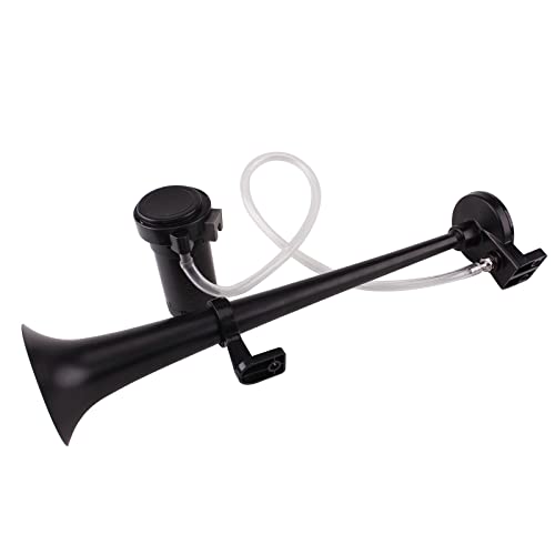 Aolihan Air Horn For Truck, Loud Train Horn For Car, Trumpet Train Horn Kit For Trucks With Button, Car Horn Truck Horn 12V 150Db (Black Single Tube Horn With Wire And Button, 12V) #TOP6