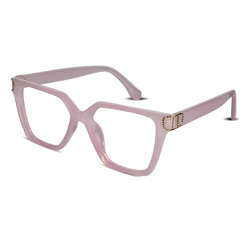Image of LensKandy Bluecut Computer Glasses for Women | Anti-Eye Strain & UV Protection | | Stylish Medium Fit Eyewear for Digital Screens | Rectangular Frame | Lightweight & Comfortable
