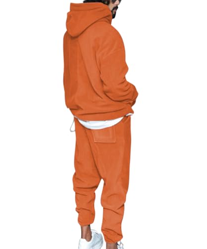 Mens 2 Piece Polar Fleece Tracksuits Hooded Sweatshirts and Sweatpants Casual Jogger Set2