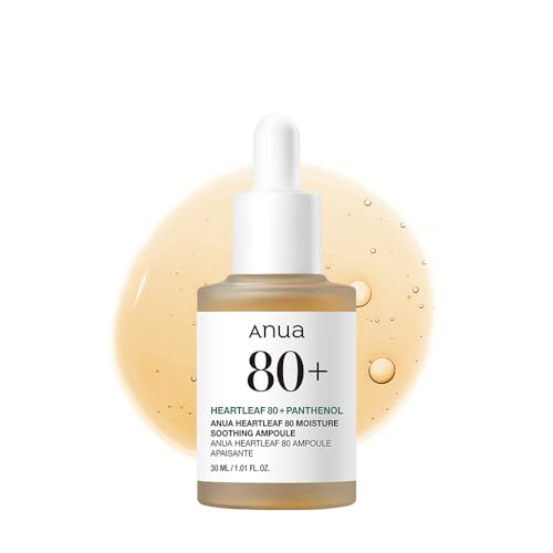 Anua Heartleaf 80 Soothing Ampoule, Hydration Facial Serum for Gl...