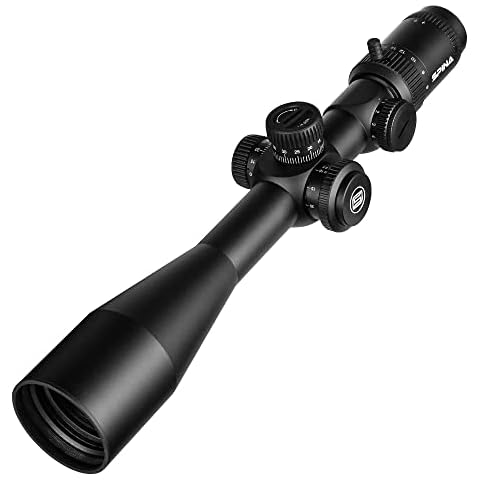 SPINA OPTICS 6-24x50 FFP First Focal Plane Riflescopes with Mil-dot Reticle and Parallax Adjustment, Sunshade Included, Waterproof, Fogproof Black Rifle Scope, 30mm Tube (with 20mm mounts) Cover