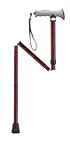 Drive Medical Adjustable Lightweight Folding Cane with Gel Hand Grip, Red Crackle