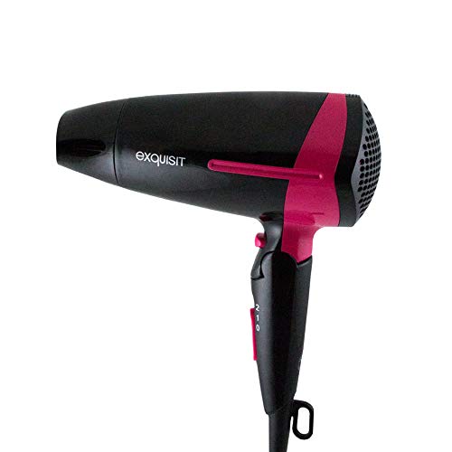 Preisvergleich Produktbild Exquisit 5010064 3201 swp Reise-Haartrockner / Klappbarer Griff / Spannung Umschaltbar / 1.80 m Stromkabel, Klein, schwarz