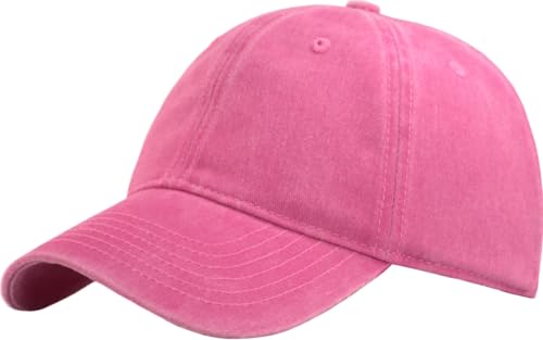 Image of Vintage Washed Cotton Baseball Caps Men Women Adjustable Unstructured Low Profile Dad Hat