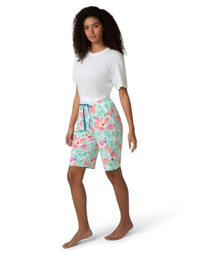Image of HUE Women's Summer Vacation Pajama Separates, Soft, Whimsical Print Pjs with Tropical Beach Themes, Flip Flops, Cocktails