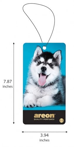 Image of AREON WILD - Hanging Custom Cute Funny Car Air Freshener for Home & Office - Premium Cologne Perfume with Natural Fragrances - Long Lasting, Fresh, Luxurious Scent - Stylish Design - Ice Dog