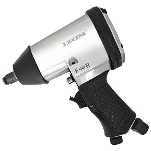 Image of IZOM IZ-5040B 1 /2 inch Impact Wrench, Torque 340 Nm Air Powered 7000Fixed Square RPM Rocking Dog 90 PSI with Front Exhaust for Tire Changing & Workshop Applications