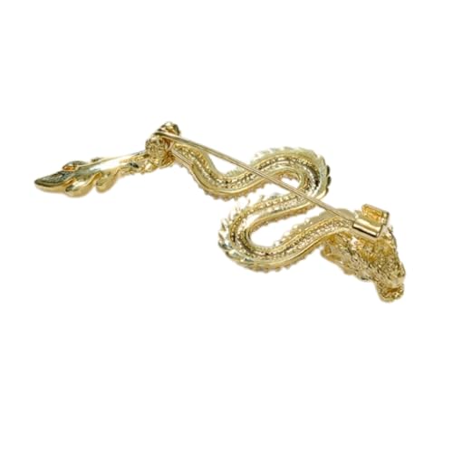 Sparkling Dragon Lapel Pin Zircon Stones Zodiacs Chinese Dragon Brooch Pins