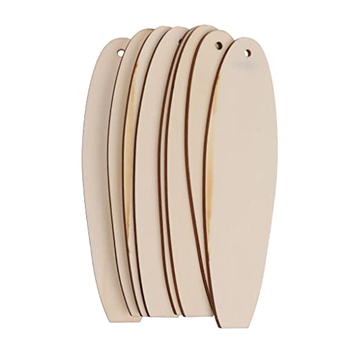 F Fityle Pack of 8pcs Mini Surfboard Wooden Hand Made Wooden Pieces DIY, Natural, 6.46 x 1.89 x 0.12 inch