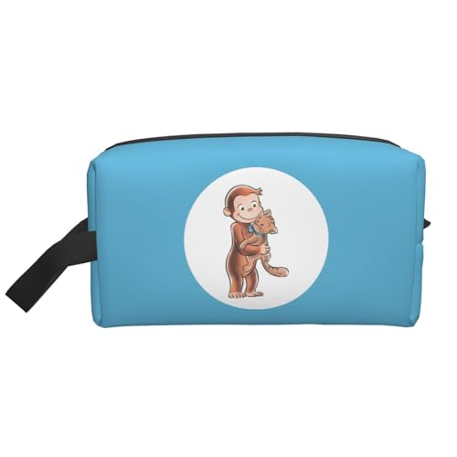 トイレタリーポーチ おさるのジョージ かわいい 漫画 コスメポーチ 大容量 ?量 洗面ポーチ 人気 アニメ 化粧ポーチ 男女兼用 おしゃれ 旅行 プレゼント
