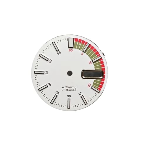 PVUVTNAHW 腕時計ダイヤル 28.5mm 機械式腕時計フェイス改造パーツ NH36A/4R36ムーブメント対応 グリーン 夜光。, ホワイト, One Size