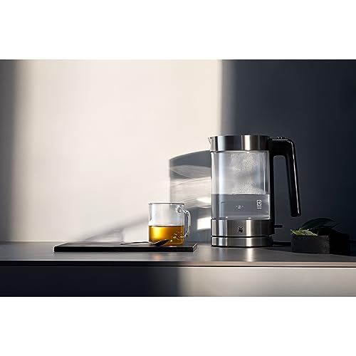 WMF Lono Wasserkocher Glas 1,7 Liter, Glaswasserkocher mit Kalkfilter, kabellos, 3000 Watt, edelstahl matt 2