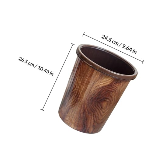 Caneca de basura de plástico imitación madera 10L miniatura 2