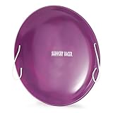 Slippery Racer ProDisc 26 Inch Heavy Duty Aluminum Iron Alloy Metal Kids Winter Saucer Snow Sled with Dual Riveted Soft Grip Rope Handles, Purple