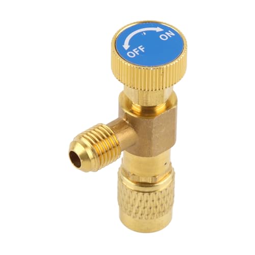 Válvula de carga de refrigerante, 2 piezas, válvula de seguridad líquida para R410A y R22, adaptador de seguridad de 1/4 pulgada para refrigerantes miniatura 2