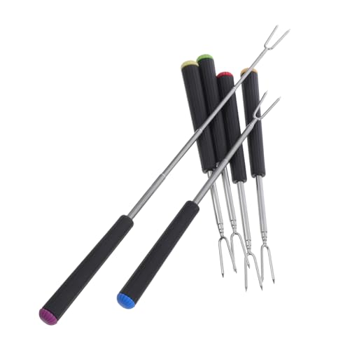 HOLIDYOYO Marshmallow Roasting Sticks Extendable Handles Fondue Forks for Cheese Chocolate Dipping
