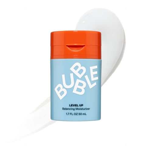 Bubble Skincare Level Up Gel Face Moisturizer for Oily Skin -Travel Size Lightweight Gel Moisturizer Balancing + Hydrating Face Lotion with Niacinamide + Zinc to Improve Texture + Reduce Shine (50ml)